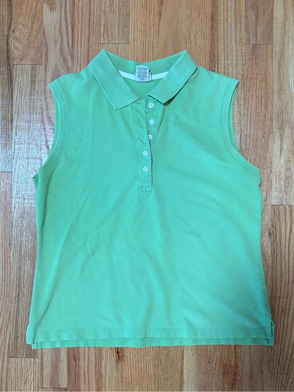 Sleeveless Polo Top in Mint Green